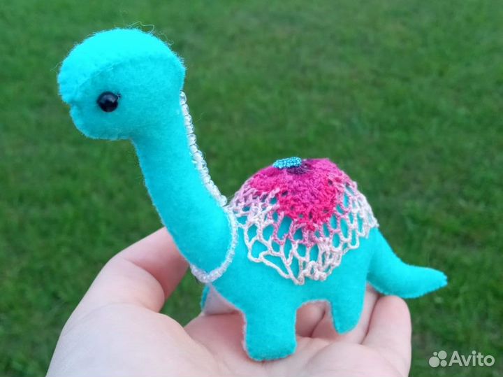 Мягкие игрушки ручной работы, динозаврик