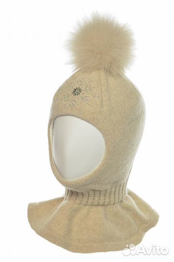 Новая зимняя шапка-шлем Николь, р-р 6 лет(52 см)