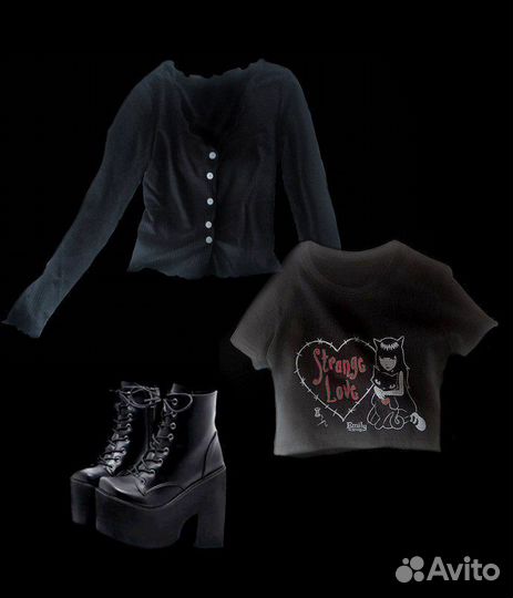 Винтажная одежда в стиле gothic, y2k