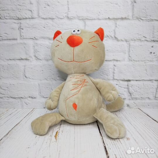 Мягкая игрушка Кот Батон черный серый