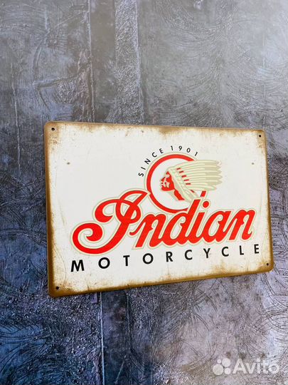 Декор на стену табличка Indian Motorcycle мото