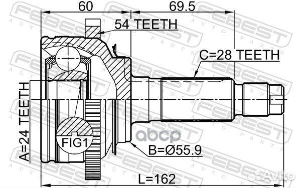 ШРУС внешний KIA carnival/sedona 1999-2005