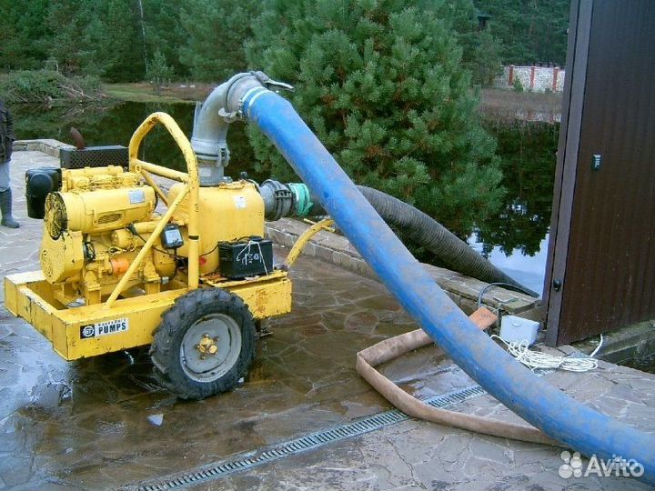 Аренда мощных насосов и мотопомп для откачки воды