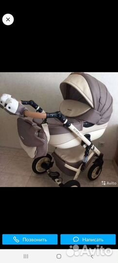 Коляска 2 в 1 эко кожа