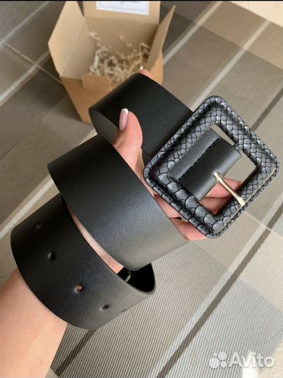 Ремень женский широкий 4,5 см с квадратной пряжкой