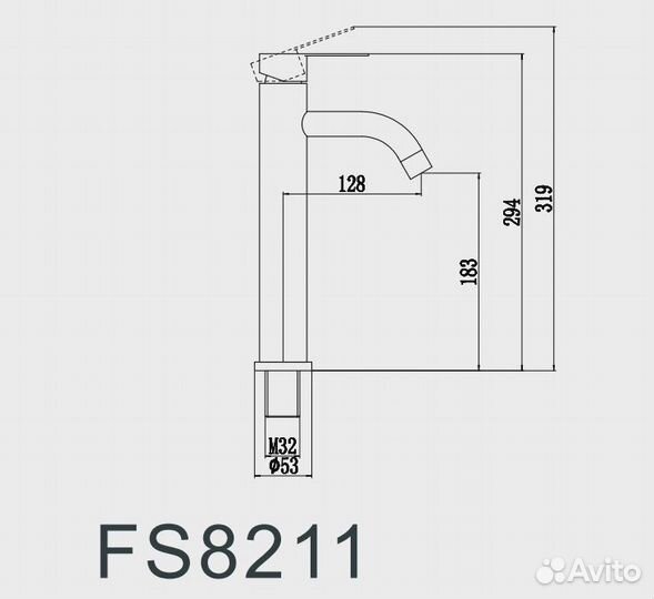 Смеситель для раковины Fmark fs8211h Черный