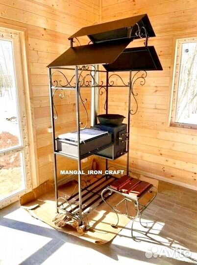 Мангал с печкой под казан