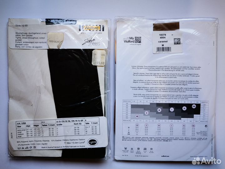 Колготки и чулки Wolford, в т.ч. с блеском