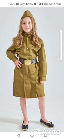Военный костюм для девочки к 9 мая о. 140-146