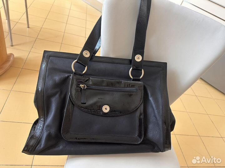 Сумка натуральная кожа черная