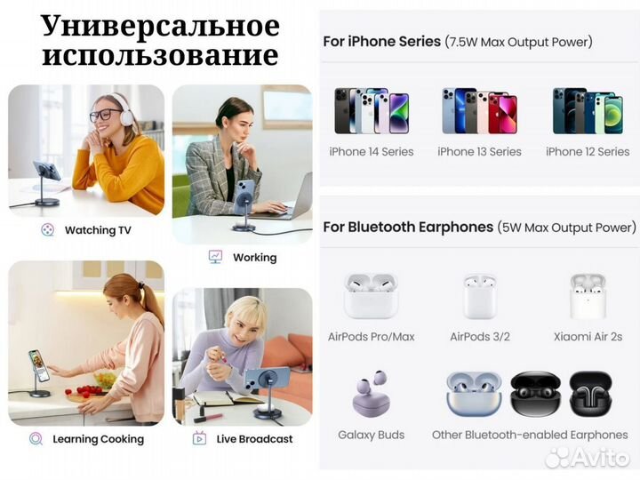 Беспроводная зарядка подставка Ugreen для iPhone
