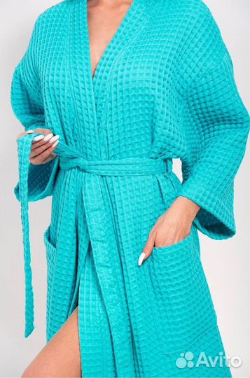 Халат банный вафельный женский