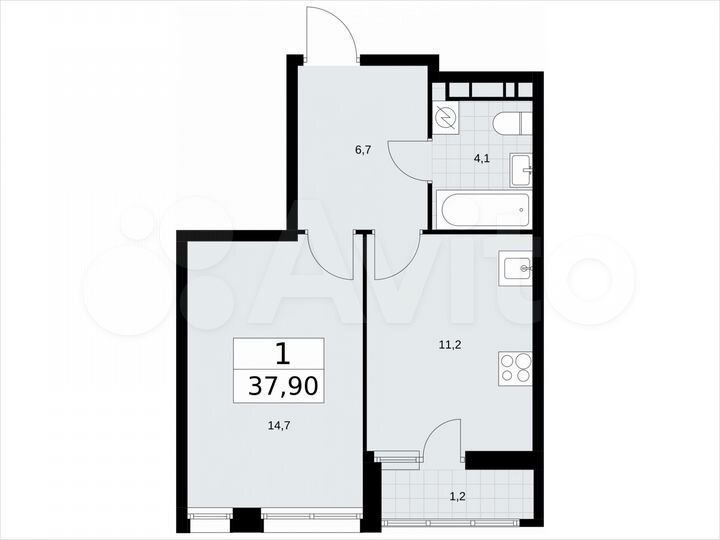 1-к. квартира, 37,9 м², 5/10 эт.