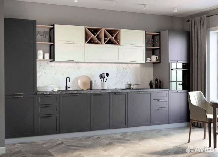 Кухня прямая в потолок