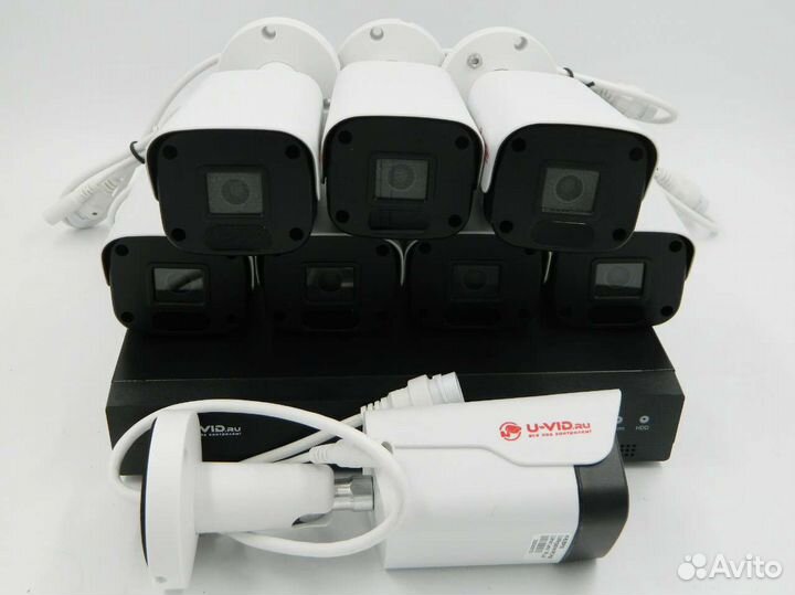 IP PoE Комплект видеонаблюдения на 8 ip камеры 5mp
