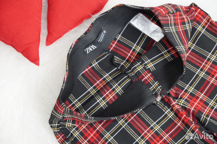 Брюки клетка zara маркировка S