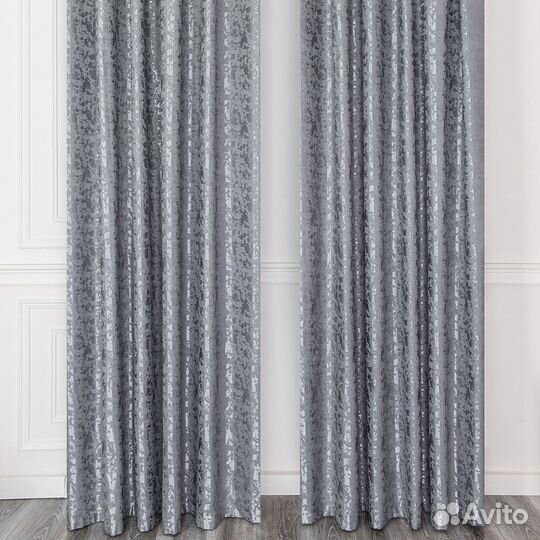Портьеры рогожка Версаль Серый шторы занавески