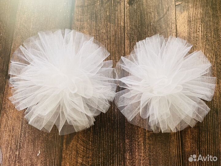 Банты белые из фатина к 1 сентября, в школу