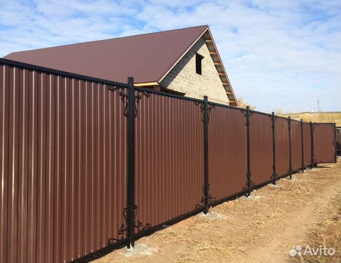 Забор из профнастила быстро работа по договору