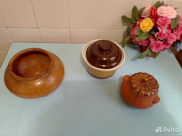 Керамические горшки СССР глянцевые много