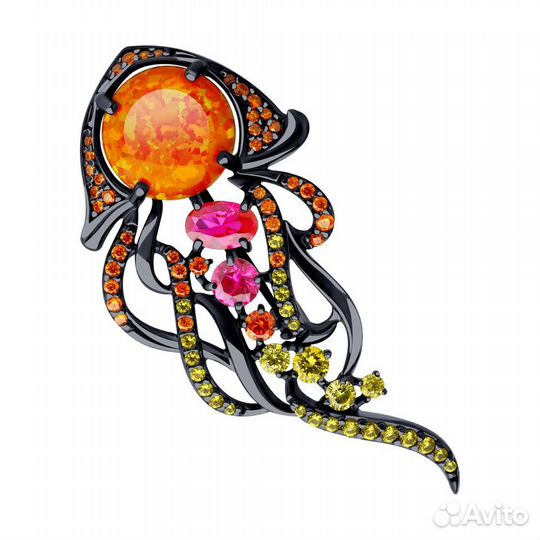 Серебряная брошь Соколов