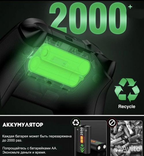 Аккумуляторы 2шт + зарядная станция Xbox