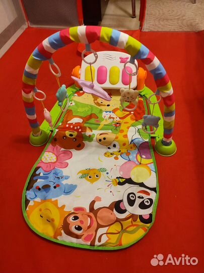 Большой манеж + качалка + коврик + шарики + коврик