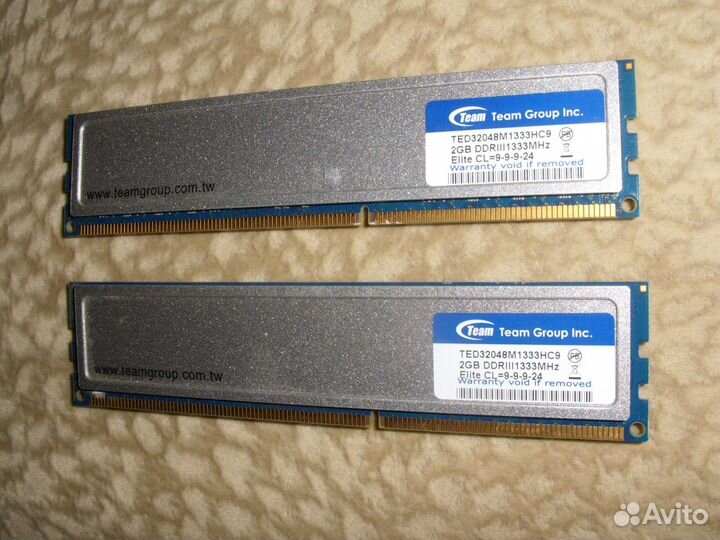 Оперативная память по 2Гб с радиатором 2шт