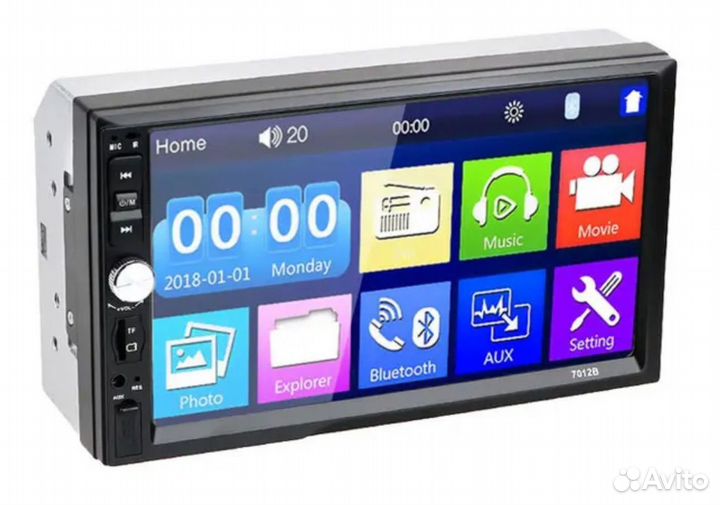 Автомагнитола 7012B Bluetooth, Aux, USB, камера
