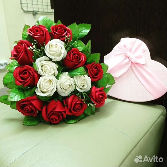Букеты роз из мыла
