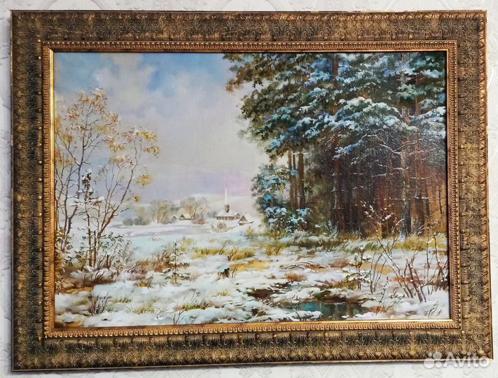Зимний пейзаж маслом на холсте
