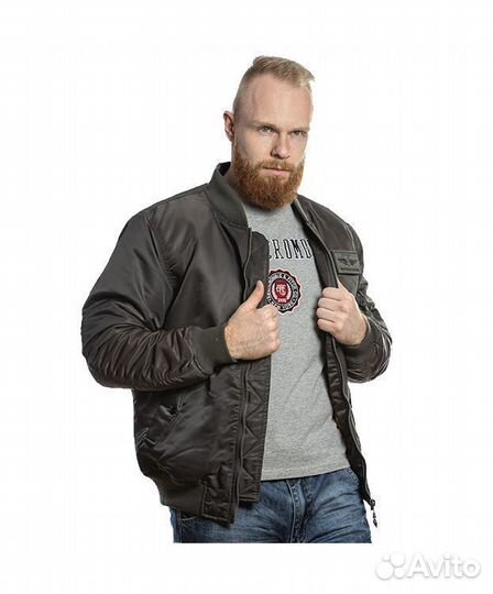 Куртка-Бомбер Foersverd серо-зеленый JU-01P-SG