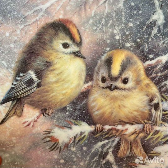 Тарелка из серии Мир птиц в зимнем волшебстве