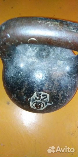 Гиря чугунная СССР 32 кг чемпиона Речного Порта