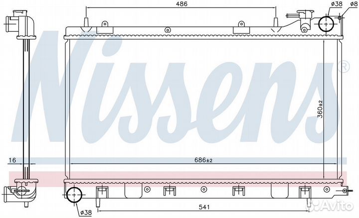 Радиатор охлаждения Ссанг Йонг Актион New 10-14 AT