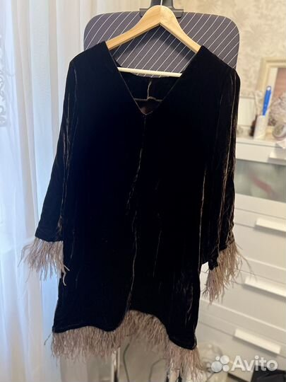 Бархатное платье шоколадное