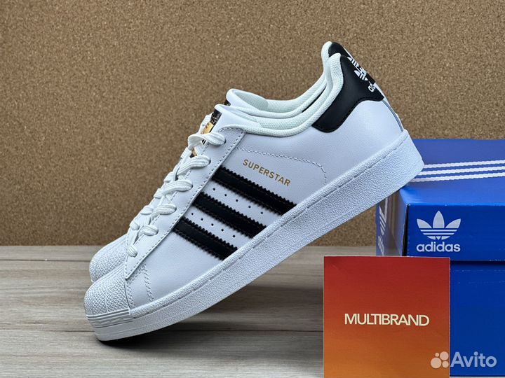 Adidas superstar black white