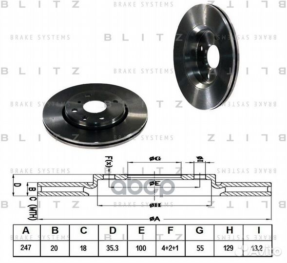 Диск тормозной citroen C1 05- перед. вент. BS02