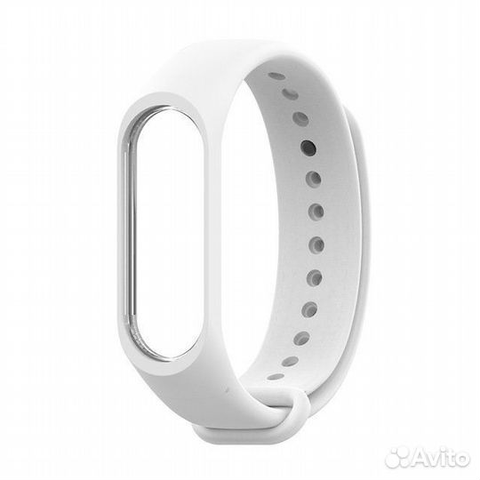 Ремешок силиконовый для Xiaomi Mi Band 3 / 4 (Whit