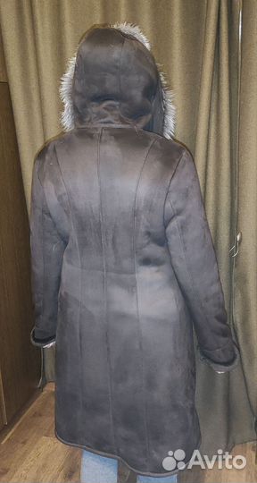 Дубленка женская искуственная, натуральный мех