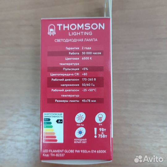 Светодиодная лампа thomson filament
