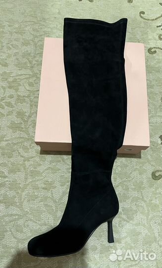 Сапоги женские, натуральная замша, 37 размер