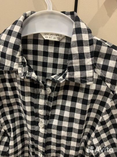 Рубашка для девочки 116 122 в клетку