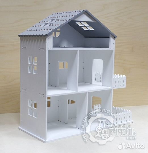 Кукольный домик с деревом, большой (3 этажа)