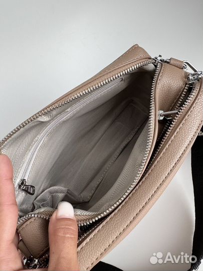 Сумка женская кросс боди бежевая