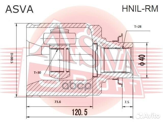 ШРУС прав. honda/acura honda CR-V RM 2012 hnilrm