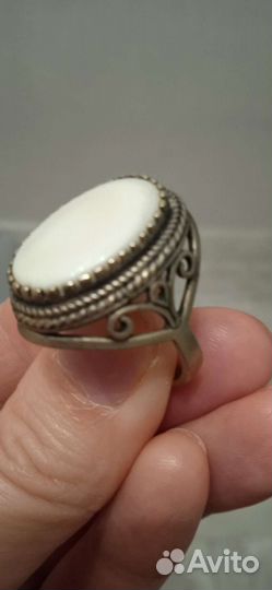 Серебряное кольцо с агатом СССР
