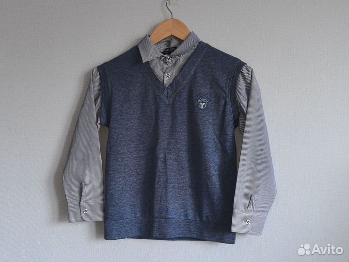 Рубашка с жилетом 128 134