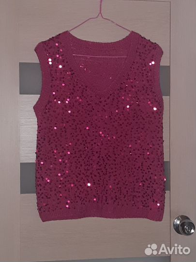 Топ-жилет с пайетками*