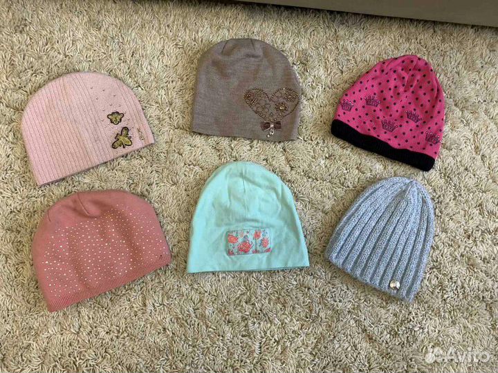 Шапочки для девочки, размер 50-54